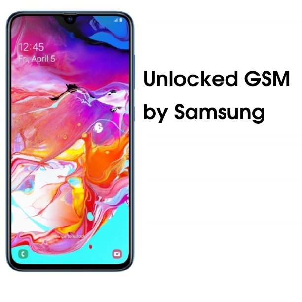 SAMSUNG Galaxy A70 A705M, 128GB, GSM Unlocked Dual SIM – Blue