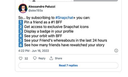 Screenshot at Snapchat travaille sur une nouvelle formule payante baptisee Snapchat Plus