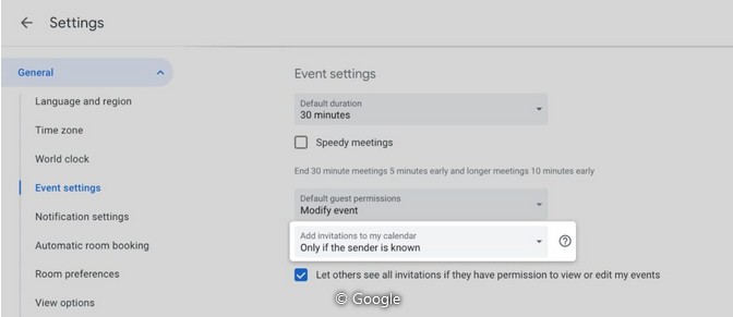 Screenshot at Google deploie une nouvelle option pour limiter les spams dans Google Agenda