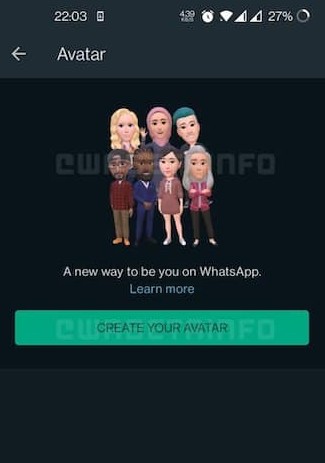 Screenshot at WhatsApp voici les premieres images des avatars personnalisables