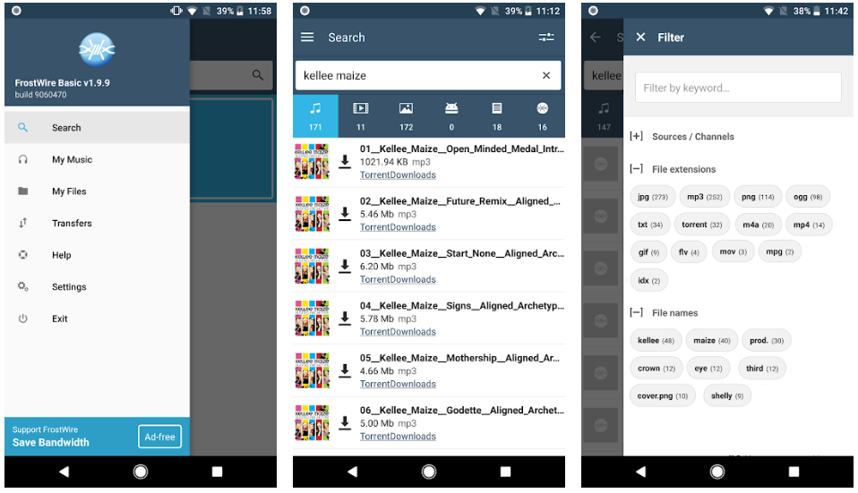 FrostWire Torrent Downloader Music Player Apps on Google Play