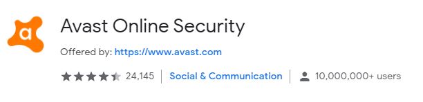 Avast Online Security chrome