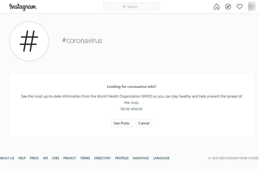 message insta coronavirus