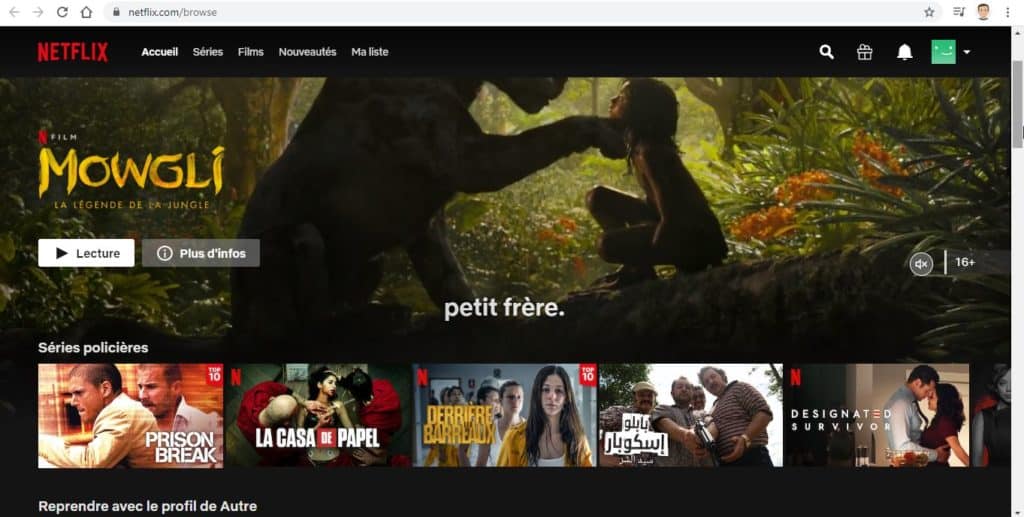 Netflix sur chrome
