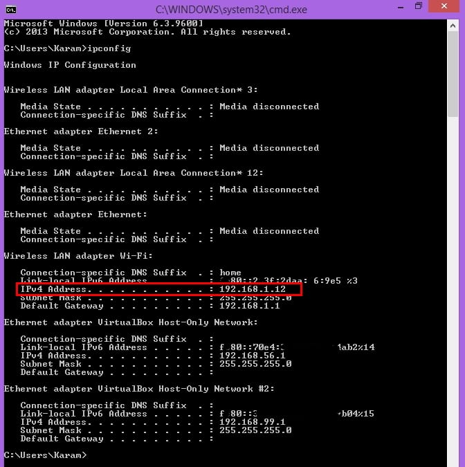 How to Find Your Local IP Address Windows system cmd