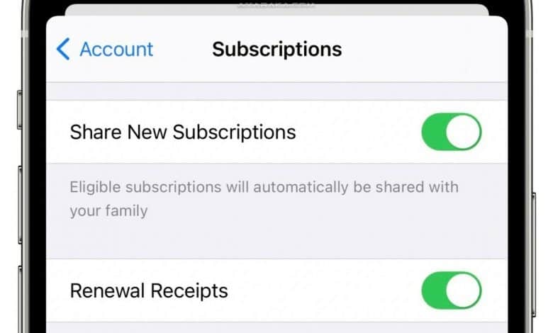 share new subscriptions family sharing x