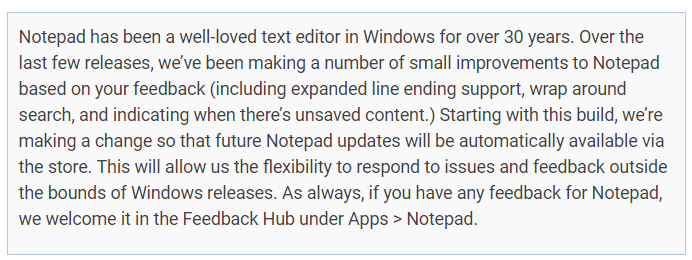 ستقوم Microsoft بتحديث المفكرة عبر متجر Windows 10 1
