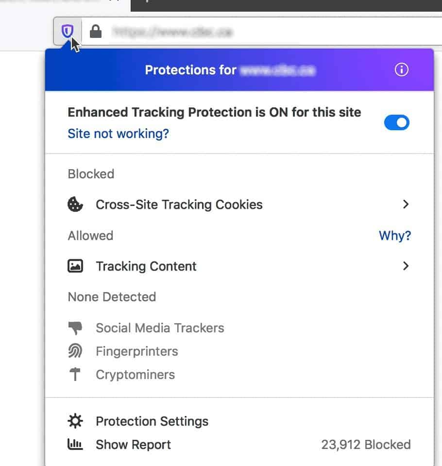 Enhanced Tracking Protection Firefox