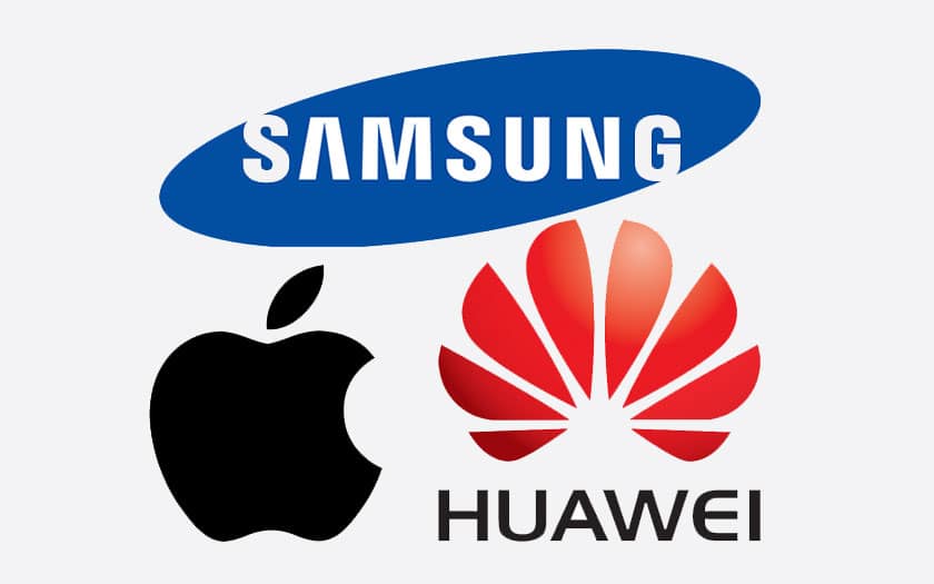 samsung huawei apple logos