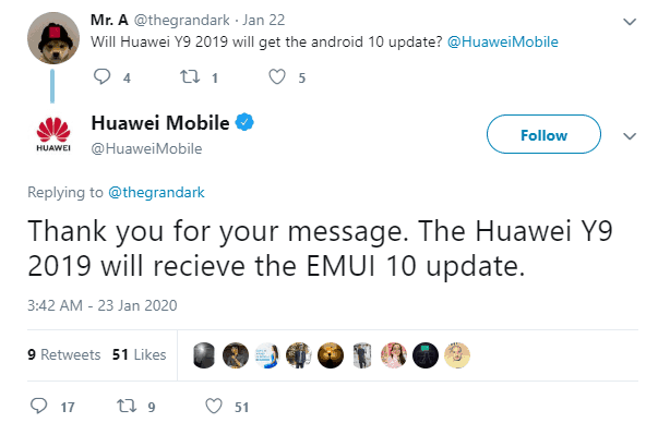 Huawei Confirms EMUI Update for Y