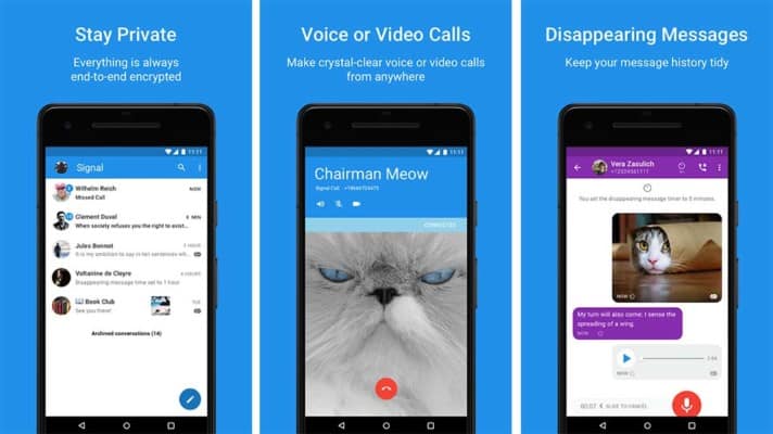 Signal Private Messenger screenshot app