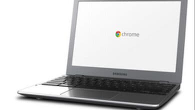 computer working with a chrome