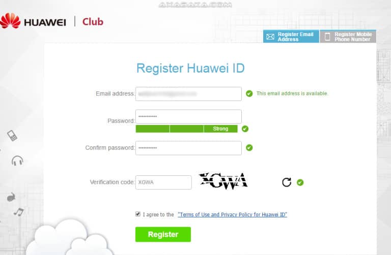 Register Huawei ID