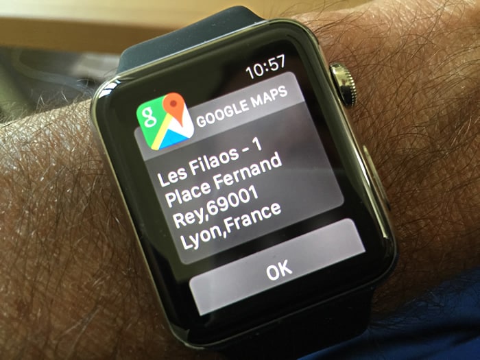 notification google maps apple watch