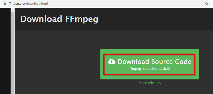 Download FFmpeg page