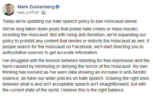 Screenshot Mark Zuckerberg