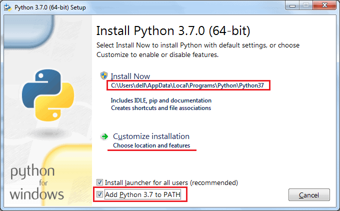 install wizard python bit
