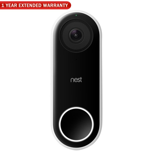 Nest (NC5100US) Hello Smart Wi-Fi Video Doorbell + 1 Year Extended Warranty