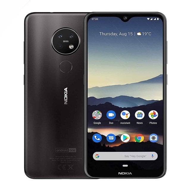 New Nokia 7.2 TA-1196 128GB Dual SIM GSM Factory Unlocked Android One 6.3" IPS LCD Display 6GB RAM Triple Camera w/ Zeiss Optics Smartphone - Charcoal - International Version