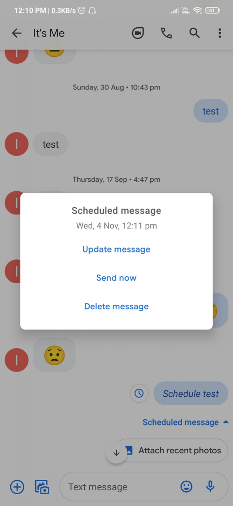 google messages scheduled send