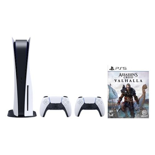 PlayStation 5 Console + Extra DualSense Wireless Controller + Assassin’s Creed Valhalla (PS5)