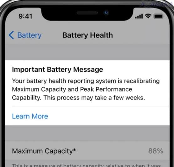 Screenshot Apple introduces battery recalibration tool for iPhone with iOS beta toMac