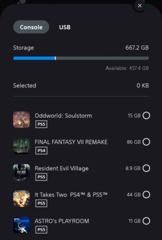 Screenshot PlayStation app now lets you delete files and games from your PS without touching it