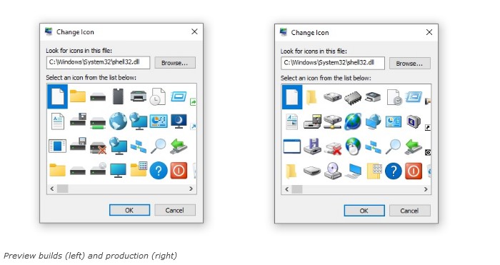 Screenshot Windows Sun Valley update also refreshes icons from Windows era