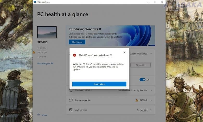 windows pc health check