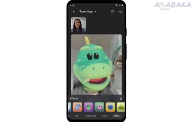 Screenshot at Google Meet adds Duo style filters AR masks and effects