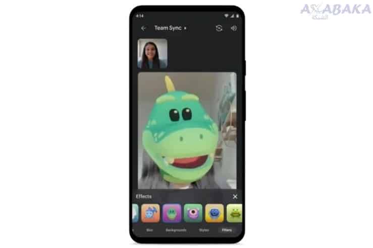 Screenshot at Google Meet adds Duo style filters AR masks and effects