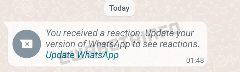reaction on whatsapp