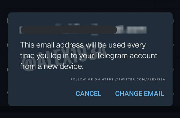 Screenshot at Telegram pourrait bientot vous permettre de proteger votre compte en le liant a votre adresse mail
