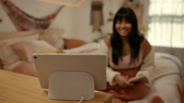 Screenshot at Googles Pixel Tablet has a charging speaker dock that turns it into a smart screen