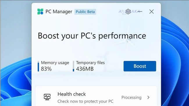 Screenshot at Microsofts New PC Manager App Looks a Lot Like CCleaner