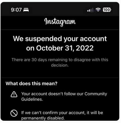 Screenshot at Panne Instagram lappli bannit les utilisateurs sans raison