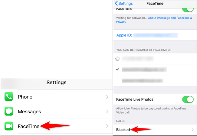 blocked contacts of facetime