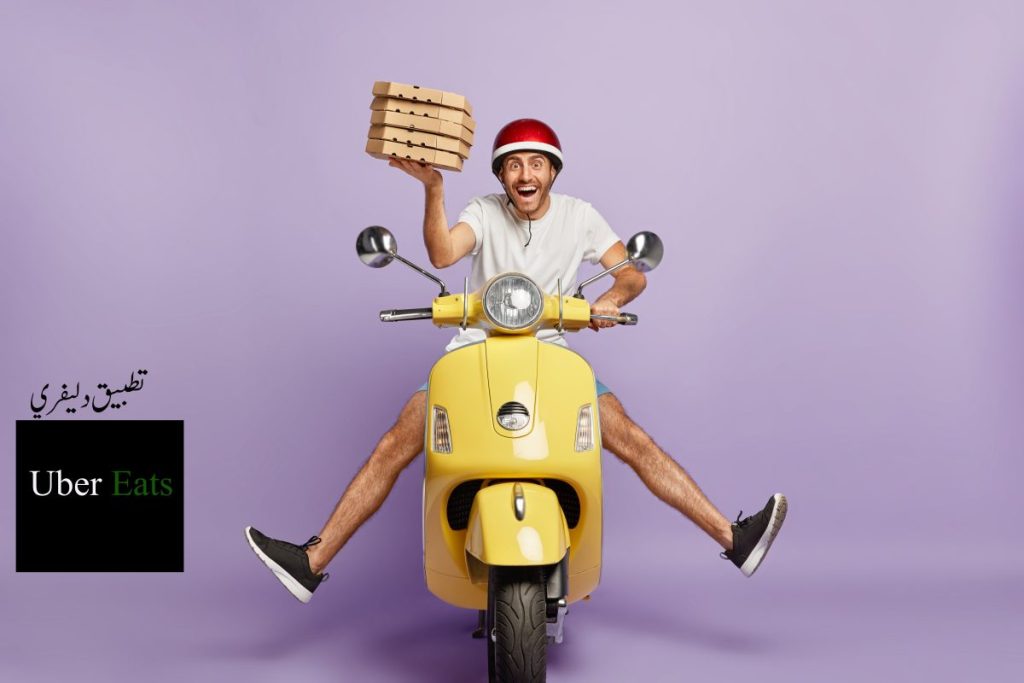 busy deliveryman driving scooter while holding pizza boxes
