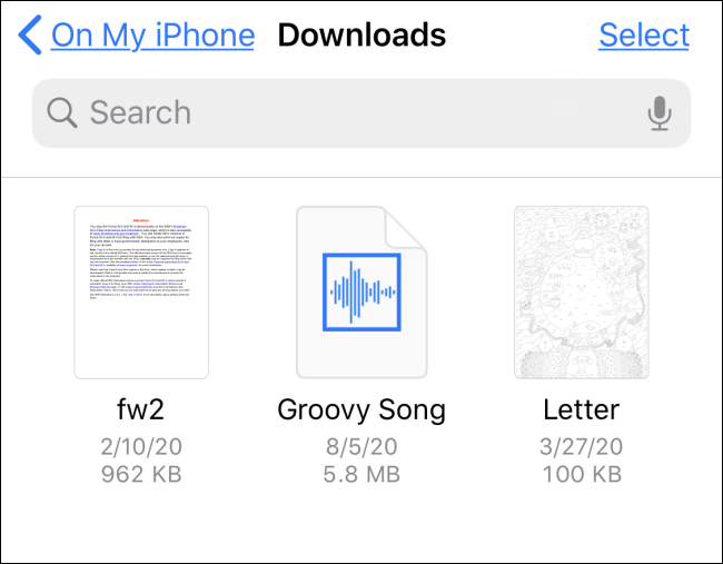 files downloads view