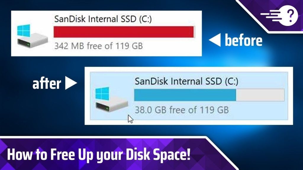 insufficient disk space on Windows