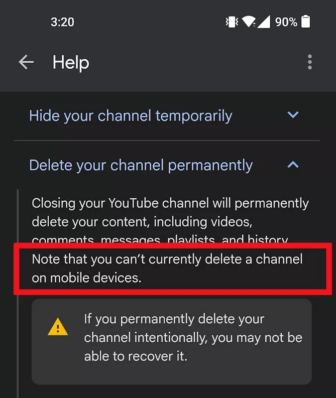 كيفية حذف حساب وقناة يوتيوب على أجهزة أي او اس واندرويد
