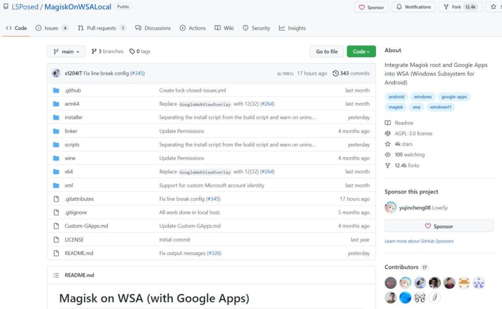 GitHub LSPosed MagiskOnWSALocal Integrate Magisk root and Google Apps into WS
