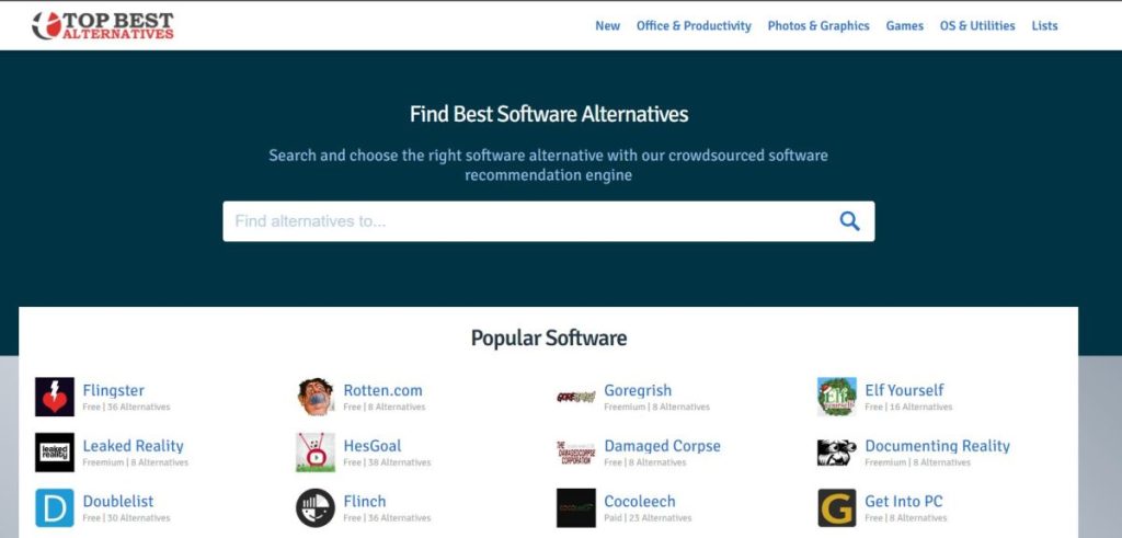 Top Best Alternatives – Crowdsourced Software Recommendation Engine