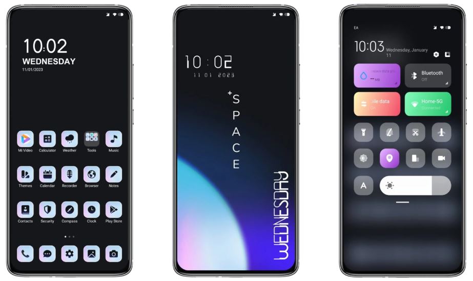 Gradient Space MIUI theme for Xiaomi and Redmi Phones MIUI Themer