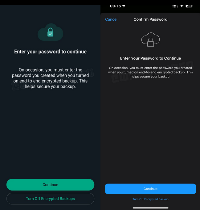 Screenshot at WhatsApp is releasing password reminder feature for end to end encrypted backups WABetaInfo