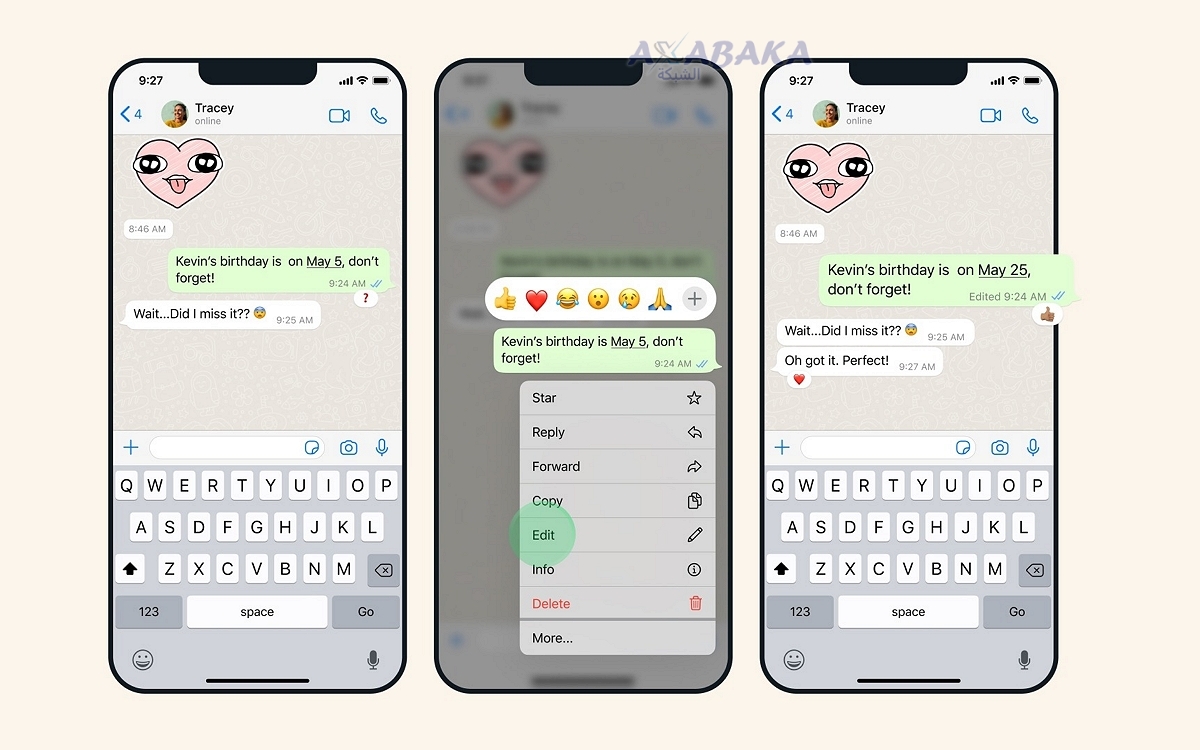 WhatsApp Message Editing Header